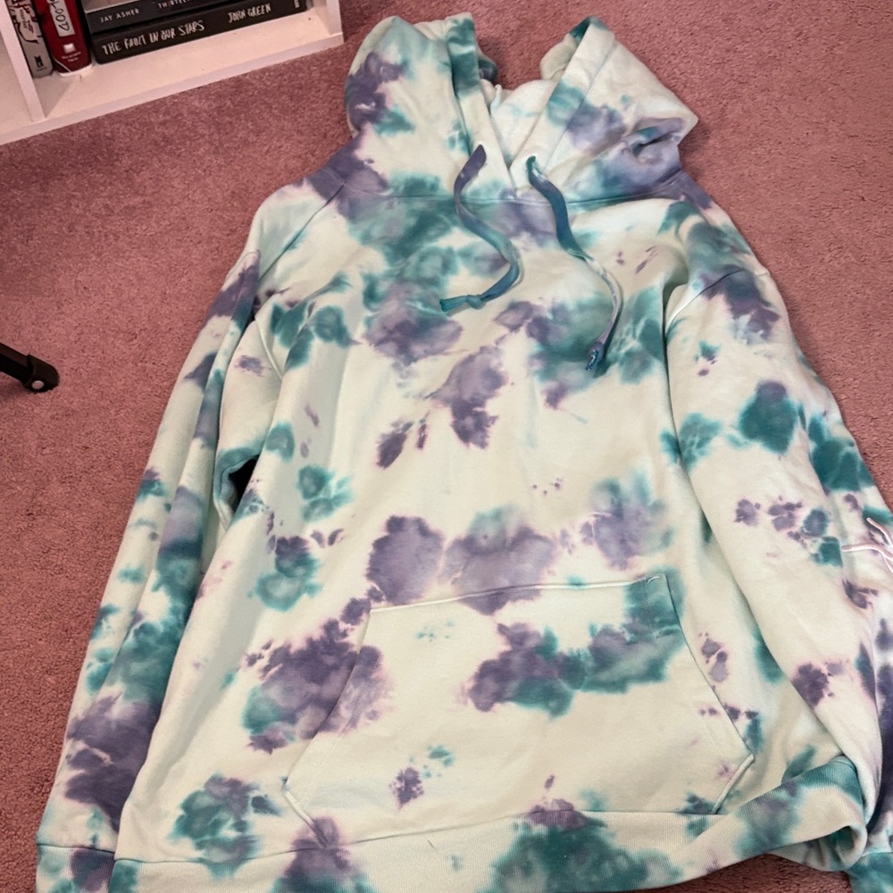 PINK Victoria's Secret Tie-Dye Hoodie - Purple and Teal